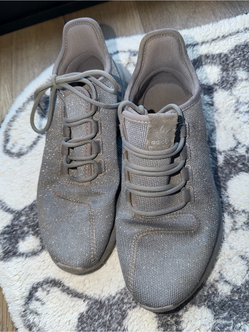 Grey Sparkly Adidas Sneakers